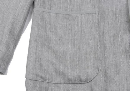 Papas Linen Piping Stripe Blazer Light Gray Size 48M