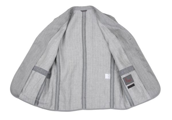 Papas Linen Piping Stripe Blazer Light Gray Size 48M