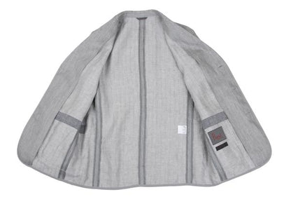 Papas Linen Piping Stripe Blazer Light Gray Size 48M
