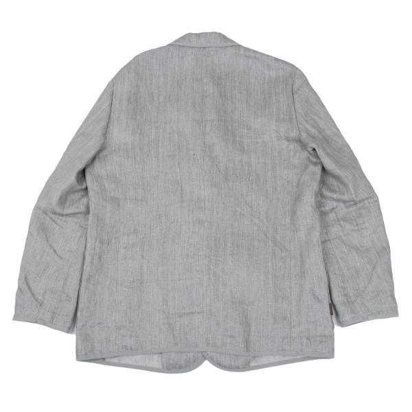 Papas Linen Piping Stripe Blazer Light Gray Size 48M