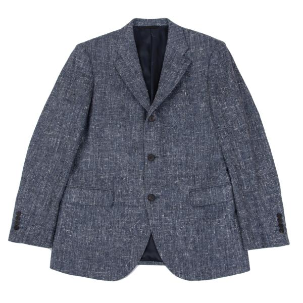 Papas ETHOMAS Silk Wool Tweed Tailored Blazer Blue Size 48M