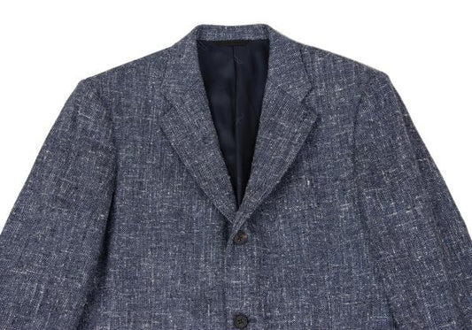 Papas ETHOMAS Silk Wool Tweed Tailored Blazer Blue Size 48M
