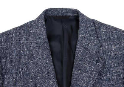 Papas ETHOMAS Silk Wool Tweed Tailored Blazer Blue Size 48M