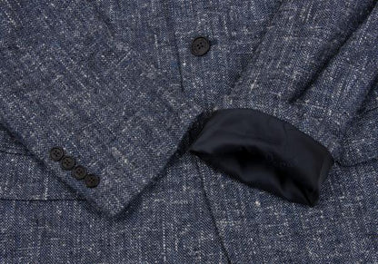 Papas ETHOMAS Silk Wool Tweed Tailored Blazer Blue Size 48M
