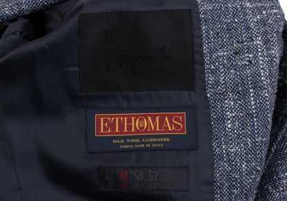 Papas ETHOMAS Silk Wool Tweed Tailored Blazer Blue Size 48M