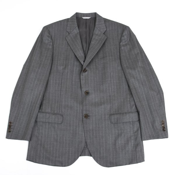 Papas Wool Chalk Stripe Tailored Blazer Gray Size 50L