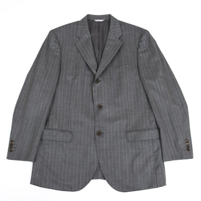Papas Wool Chalk Stripe Tailored Blazer Gray Size 50L