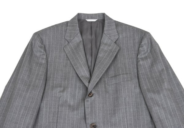 Papas Wool Chalk Stripe Tailored Blazer Gray Size 50L