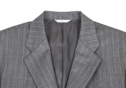 Papas Wool Chalk Stripe Tailored Blazer Gray Size 50L