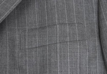 Papas Wool Chalk Stripe Tailored Blazer Gray Size 50L