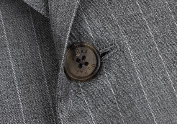 Papas Wool Chalk Stripe Tailored Blazer Gray Size 50L