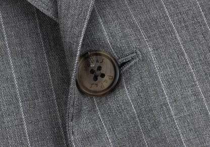Papas Wool Chalk Stripe Tailored Blazer Gray Size 50L
