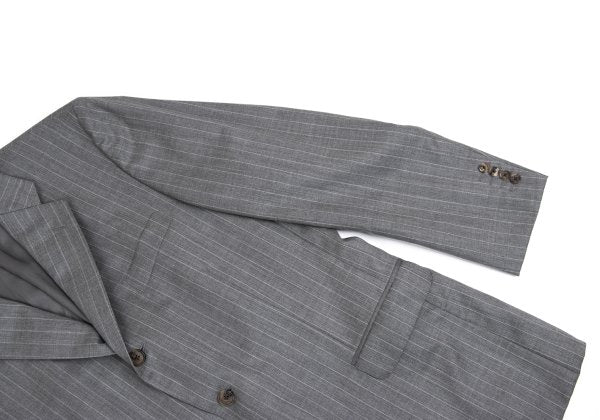 Papas Wool Chalk Stripe Tailored Blazer Gray Size 50L