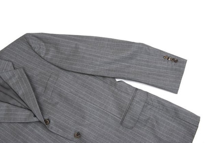 Papas Wool Chalk Stripe Tailored Blazer Gray Size 50L