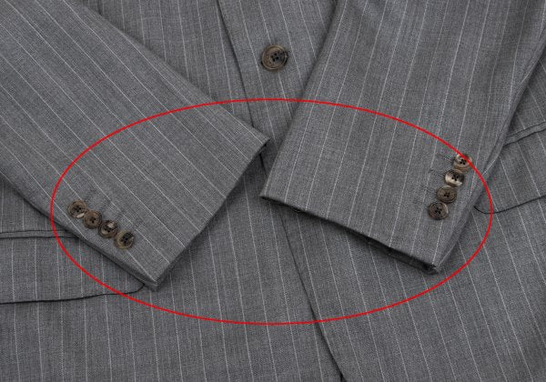 Papas Wool Chalk Stripe Tailored Blazer Gray Size 50L