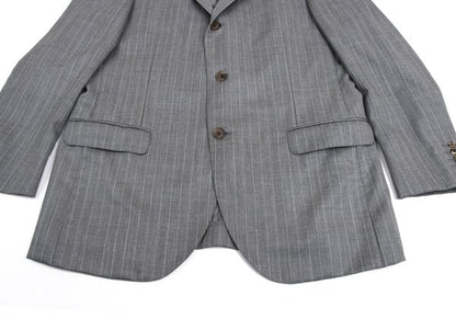 Papas Wool Chalk Stripe Tailored Blazer Gray Size 50L