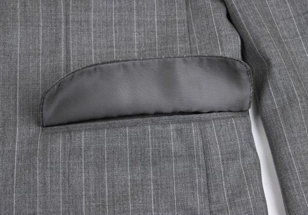 Papas Wool Chalk Stripe Tailored Blazer Gray Size 50L