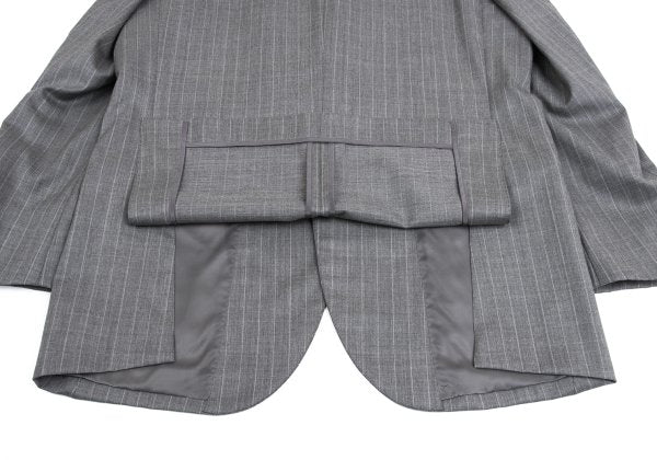 Papas Wool Chalk Stripe Tailored Blazer Gray Size 50L