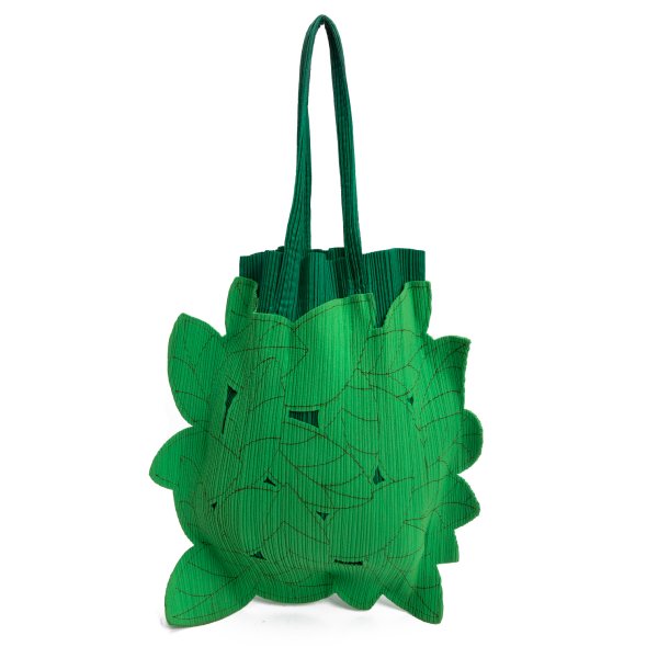 PLEATS PLEASE Leaf Patch Pleated Bag Green