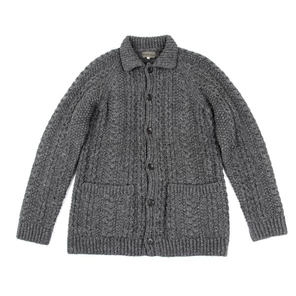 Y's for men Wool Cable Knit Jacket Gray Size 3