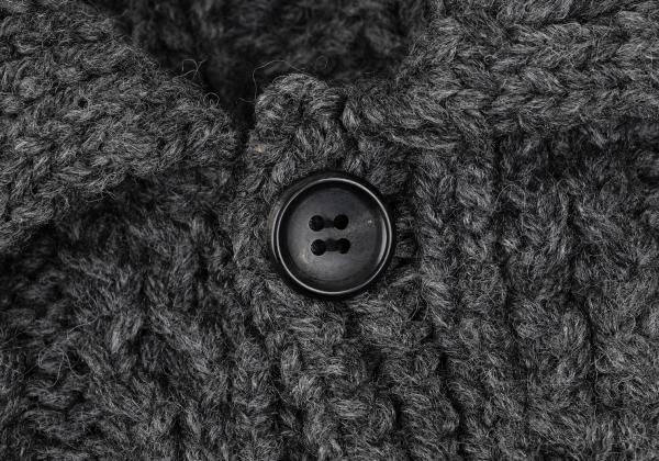 Y's for men Wool Cable Knit Jacket Gray Size 3