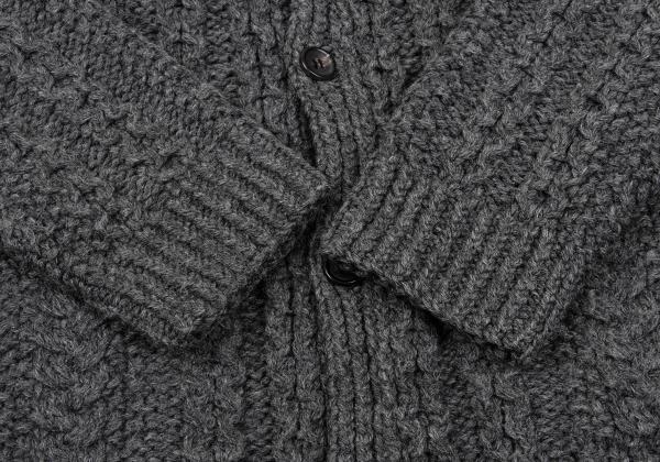 Y's for men Wool Cable Knit Jacket Gray Size 3