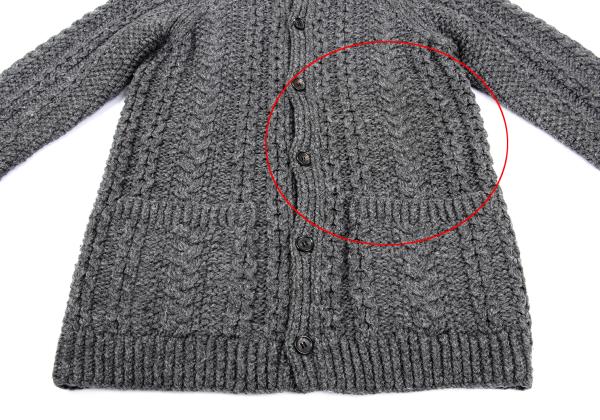 Y's for men Wool Cable Knit Jacket Gray Size 3