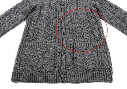 Y's for men Wool Cable Knit Jacket Gray Size 3
