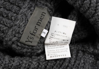 Y's for men Wool Cable Knit Jacket Gray Size 3