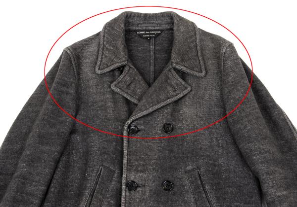 COMME des GARCONS HOMME PLUS Cotton Peacoat Gray Coat Size M