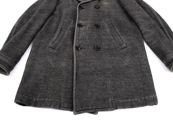 COMME des GARCONS HOMME PLUS Cotton Peacoat Gray Coat Size M