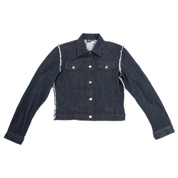 JPG by GAULTIER Raw Edge Indigo Denim Trucker Jacket Size 50