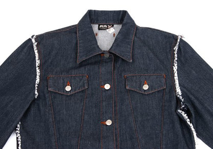 JPG by GAULTIER Raw Edge Indigo Denim Trucker Jacket Size 50