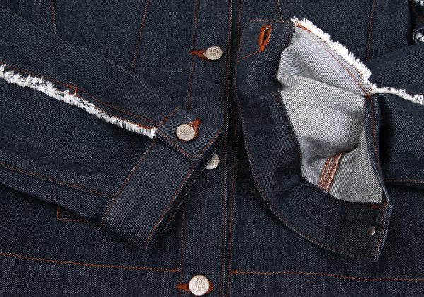 JPG by GAULTIER Raw Edge Indigo Denim Trucker Jacket Size 50