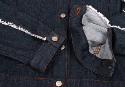 JPG by GAULTIER Raw Edge Indigo Denim Trucker Jacket Size 50