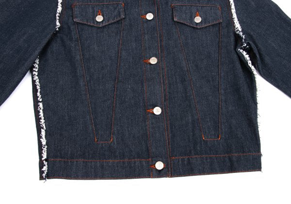 JPG by GAULTIER Raw Edge Indigo Denim Trucker Jacket Size 50