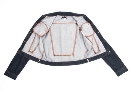 JPG by GAULTIER Raw Edge Indigo Denim Trucker Jacket Size 50