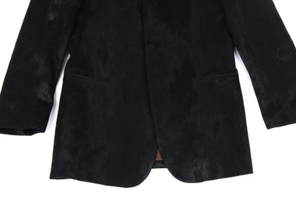 Jean Paul GAULTIER CLASSIQUE Jacquard Jacket Black Size 48