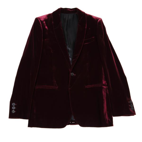 Jean Paul GAULTIER HOMME Velvet Jacket Bordeaux Size 48