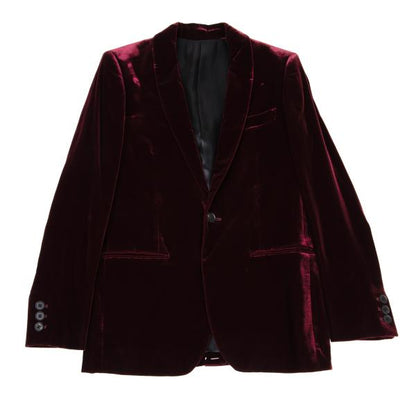 Jean Paul GAULTIER HOMME Velvet Jacket Bordeaux Size 48