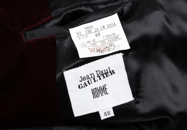 Jean Paul GAULTIER HOMME Velvet Jacket Bordeaux Size 48
