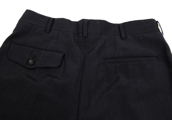 COMME des GARCONS HOMME Dark Gray Wool Pleated Pants Size S