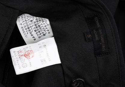 COMME des GARCONS HOMME Dark Gray Wool Pleated Pants Size S