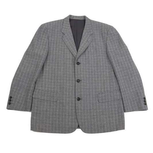 COMME des GARCONS HOMME Wool Cotton Check Jacket Gray Size M
