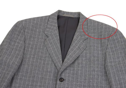 COMME des GARCONS HOMME Wool Cotton Check Jacket Gray Size M