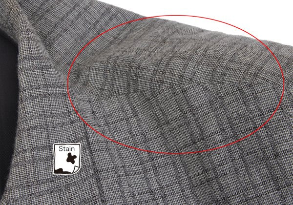 COMME des GARCONS HOMME Wool Cotton Check Jacket Gray Size M