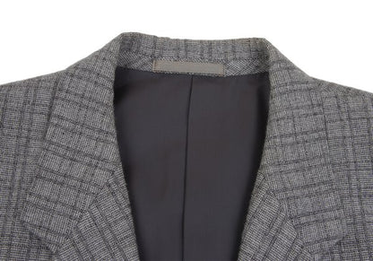 COMME des GARCONS HOMME Wool Cotton Check Jacket Gray Size M