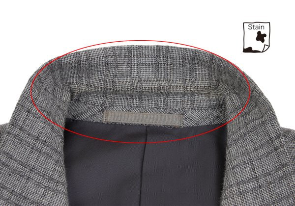 COMME des GARCONS HOMME Wool Cotton Check Jacket Gray Size M