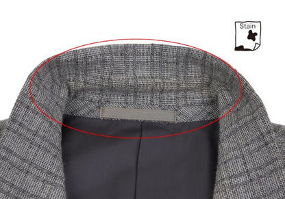 COMME des GARCONS HOMME Wool Cotton Check Jacket Gray Size M