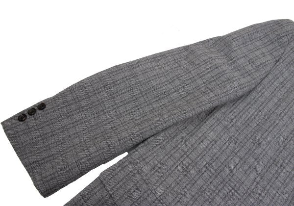 COMME des GARCONS HOMME Wool Cotton Check Jacket Gray Size M